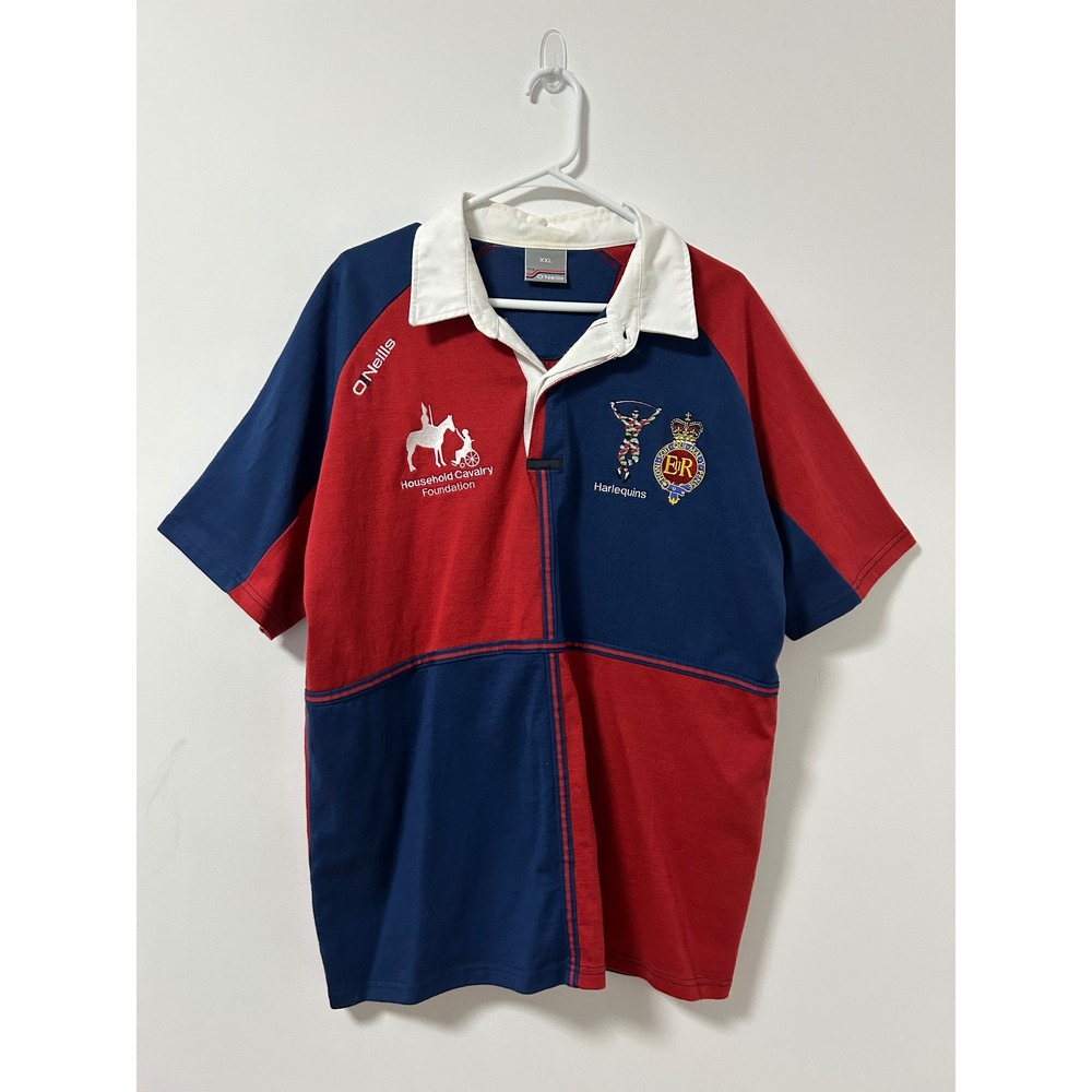 Vtg 2012/13 Mens XXL Rugby Union Shirt Colorblock Household Cavalry Harlequins
